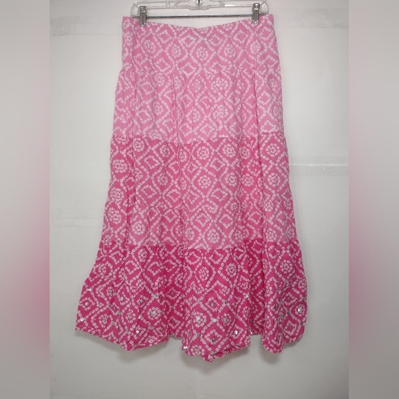 Liz Claiborne Pink and White A-Line Skirt Size (S) - Picture 2 of 14